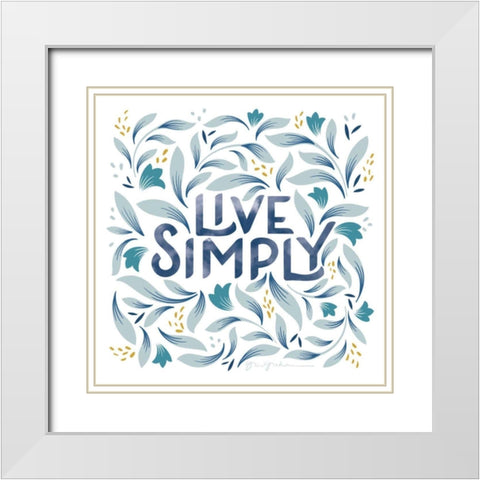 Calm Words I White Modern Wood Framed Art Print with Double Matting by Graham, Gia