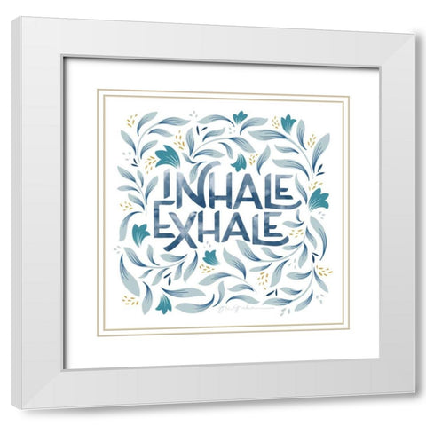 Calm Words II White Modern Wood Framed Art Print with Double Matting by Graham, Gia