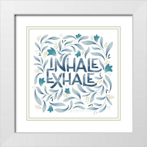 Calm Words II White Modern Wood Framed Art Print with Double Matting by Graham, Gia