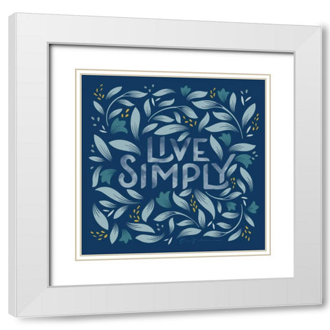 Calm Words I Dark White Modern Wood Framed Art Print with Double Matting by Graham, Gia