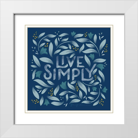 Calm Words I Dark White Modern Wood Framed Art Print with Double Matting by Graham, Gia