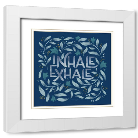 Calm Words II Dark White Modern Wood Framed Art Print with Double Matting by Graham, Gia