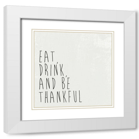 Give Thanks II White Modern Wood Framed Art Print with Double Matting by Wild Apple Portfolio