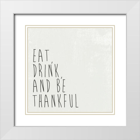 Give Thanks II White Modern Wood Framed Art Print with Double Matting by Wild Apple Portfolio