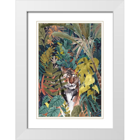 Jungle Mood White Modern Wood Framed Art Print with Double Matting by Panganiban, Karyn
