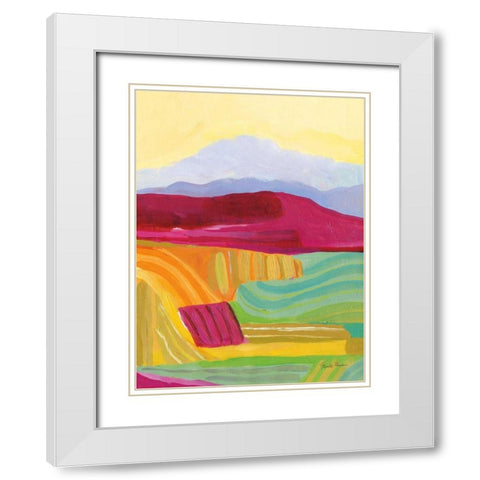 Sunny Landscape I White Modern Wood Framed Art Print with Double Matting by Zaman, Farida
