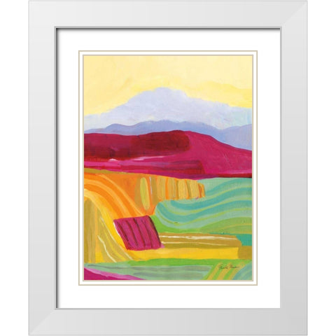 Sunny Landscape I White Modern Wood Framed Art Print with Double Matting by Zaman, Farida