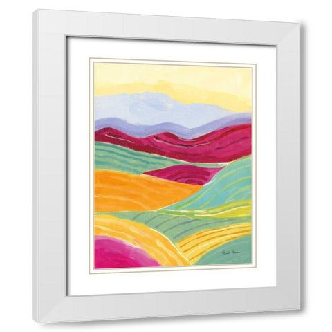 Sunny Landscape II White Modern Wood Framed Art Print with Double Matting by Zaman, Farida