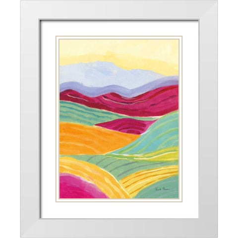 Sunny Landscape II White Modern Wood Framed Art Print with Double Matting by Zaman, Farida