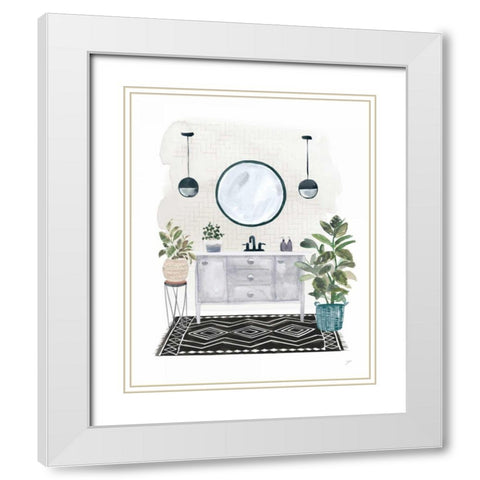 Lulus Powder Room II White Modern Wood Framed Art Print with Double Matting by Panganiban, Karyn