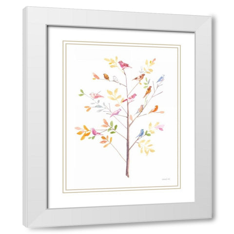 Flight Friends VI White Modern Wood Framed Art Print with Double Matting by Nai, Danhui