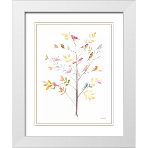 Flight Friends VI White Modern Wood Framed Art Print with Double Matting by Nai, Danhui