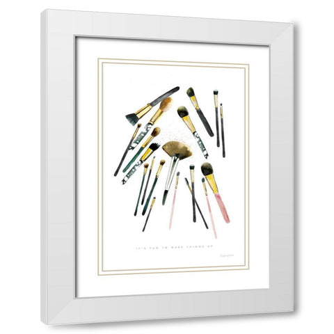 Make it Up II White Modern Wood Framed Art Print with Double Matting by Charro, Mercedes Lopez