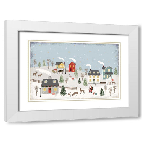 Christmas Village II Day White Modern Wood Framed Art Print with Double Matting by Marshall, Laura