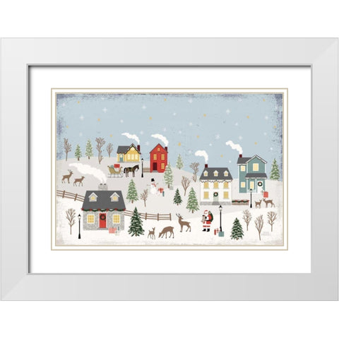Christmas Village II Day White Modern Wood Framed Art Print with Double Matting by Marshall, Laura