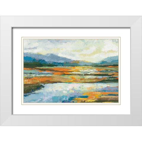 Fall Marsh White Modern Wood Framed Art Print with Double Matting by Vertentes, Jeanette