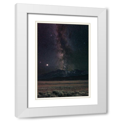 Milky Way in Sawtooth Mountains White Modern Wood Framed Art Print with Double Matting by Majchrowicz, Alan
