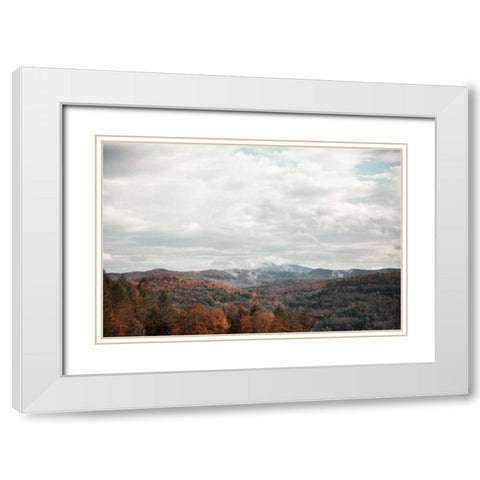 Autumn Hills I White Modern Wood Framed Art Print with Double Matting by Marshall, Laura
