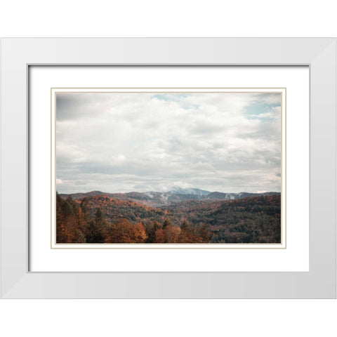 Autumn Hills I White Modern Wood Framed Art Print with Double Matting by Marshall, Laura