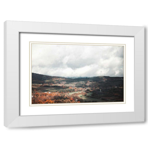 Autumn Hills II White Modern Wood Framed Art Print with Double Matting by Marshall, Laura
