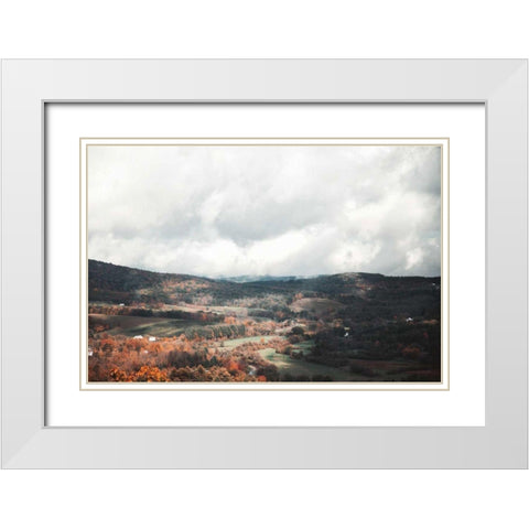 Autumn Hills II White Modern Wood Framed Art Print with Double Matting by Marshall, Laura