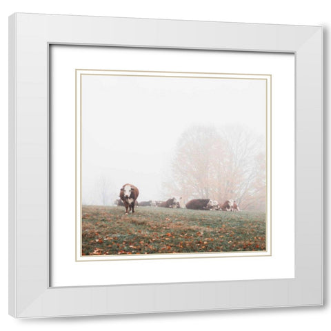Misty Pasture White Modern Wood Framed Art Print with Double Matting by Marshall, Laura