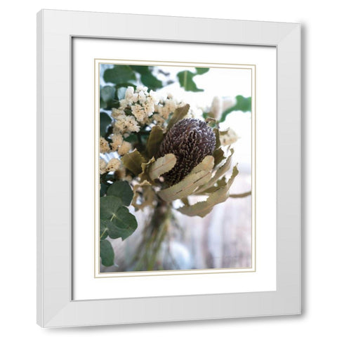 Eucalyptus Arrangement Detail II White Modern Wood Framed Art Print with Double Matting by Catterall, Elise