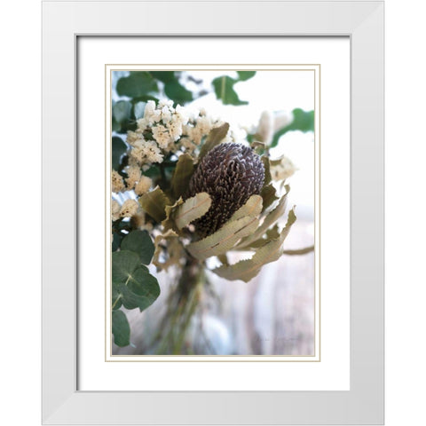Eucalyptus Arrangement Detail II White Modern Wood Framed Art Print with Double Matting by Catterall, Elise