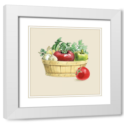 Fresh From The Garden I Cream White Modern Wood Framed Art Print with Double Matting by Grove, Beth