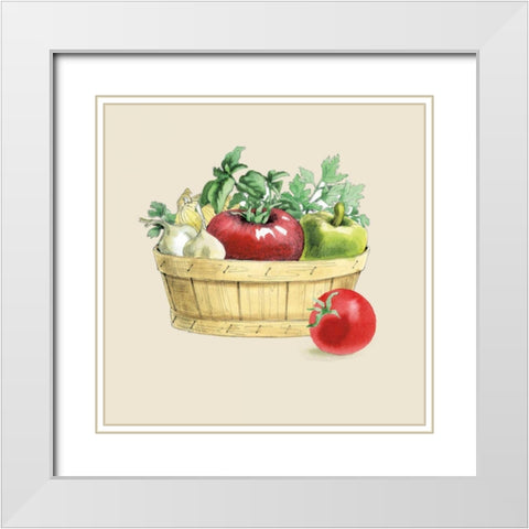 Fresh From The Garden I Cream White Modern Wood Framed Art Print with Double Matting by Grove, Beth