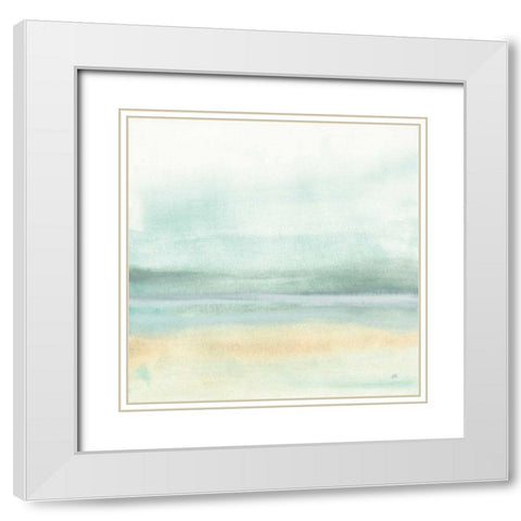 Mint and Sand II White Modern Wood Framed Art Print with Double Matting by Paschke, Chris