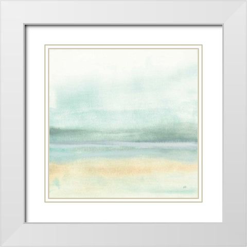 Mint and Sand II White Modern Wood Framed Art Print with Double Matting by Paschke, Chris
