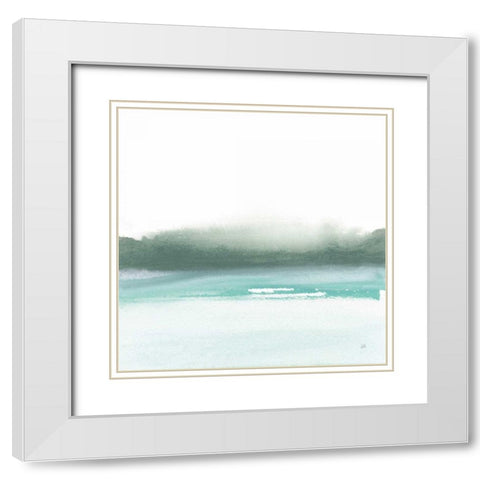 Empowering Mint I White Modern Wood Framed Art Print with Double Matting by Paschke, Chris