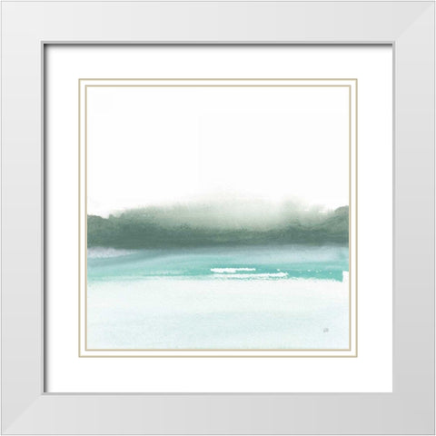 Empowering Mint I White Modern Wood Framed Art Print with Double Matting by Paschke, Chris