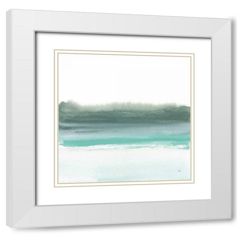 Empowering Mint II White Modern Wood Framed Art Print with Double Matting by Paschke, Chris