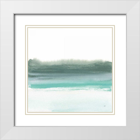 Empowering Mint II White Modern Wood Framed Art Print with Double Matting by Paschke, Chris