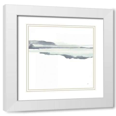 Mint Slate I White Modern Wood Framed Art Print with Double Matting by Paschke, Chris