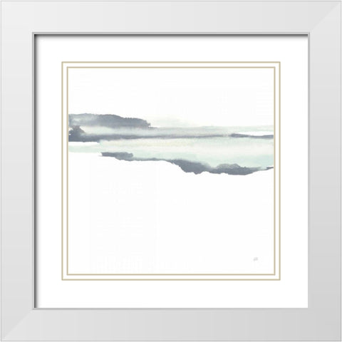 Mint Slate I White Modern Wood Framed Art Print with Double Matting by Paschke, Chris