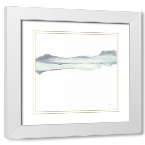 Mint Slate II White Modern Wood Framed Art Print with Double Matting by Paschke, Chris