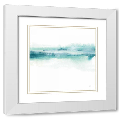Tint Mint I White Modern Wood Framed Art Print with Double Matting by Paschke, Chris