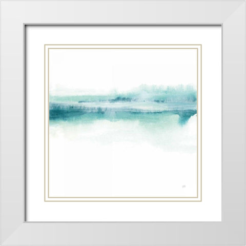 Tint Mint I White Modern Wood Framed Art Print with Double Matting by Paschke, Chris