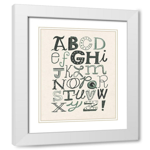Funky Letters Dark White Modern Wood Framed Art Print with Double Matting by Mullan, Michael