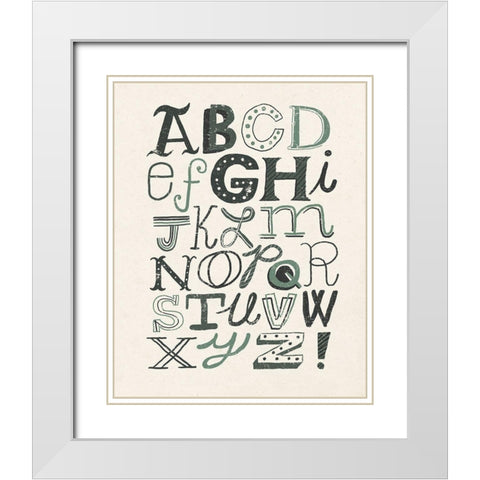 Funky Letters Dark White Modern Wood Framed Art Print with Double Matting by Mullan, Michael