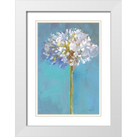 Modern Floral III White Modern Wood Framed Art Print with Double Matting by Nai, Danhui