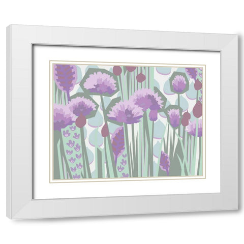 Chives I Pastel White Modern Wood Framed Art Print with Double Matting by Gallagher, Megan