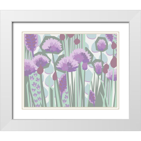 Chives I Pastel White Modern Wood Framed Art Print with Double Matting by Gallagher, Megan