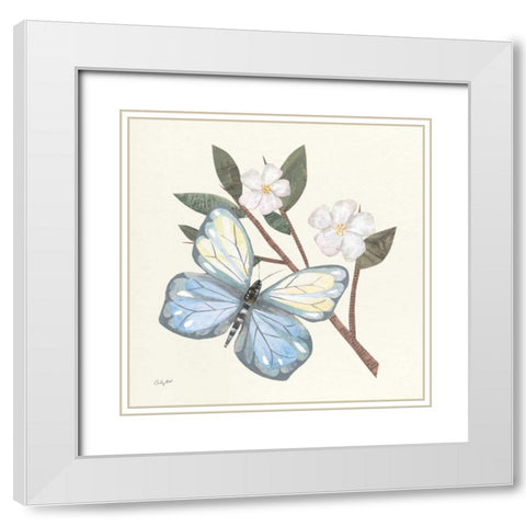 In the Garden Butterfly White Modern Wood Framed Art Print with Double Matting by Prahl, Courtney