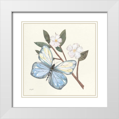 In the Garden Butterfly White Modern Wood Framed Art Print with Double Matting by Prahl, Courtney