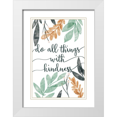 Sage Sayings IV White Modern Wood Framed Art Print with Double Matting by Thorns, Becky