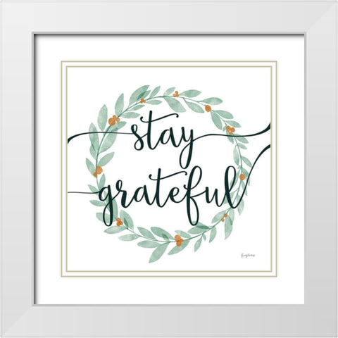 Sage Sayings Wreath III White Modern Wood Framed Art Print with Double Matting by Thorns, Becky